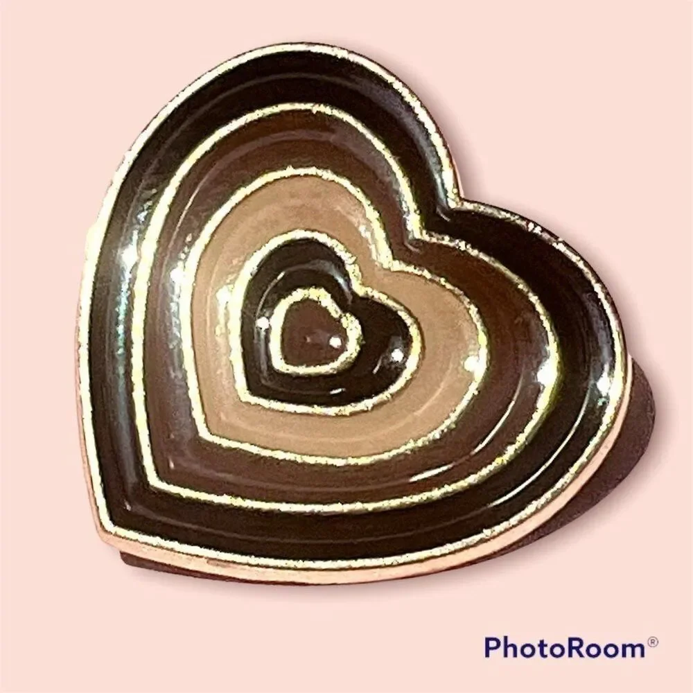 Brown Coffee Neutral Colors Heart Enamel Pin